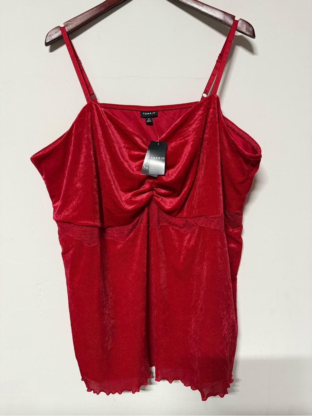 Torrid Velour Mesh Sweetheart Cami.Size 5X